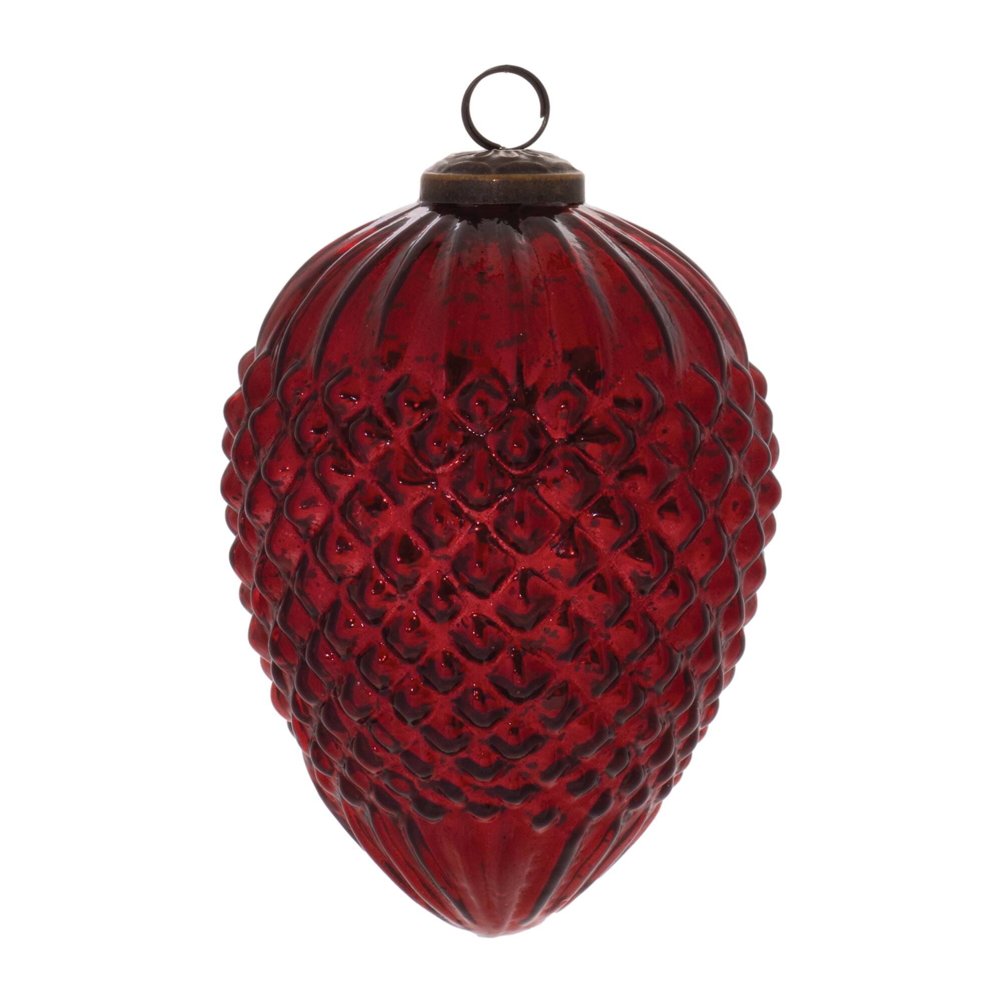 6.5" Hobnail Glass Cone Ornaments, 2ct.